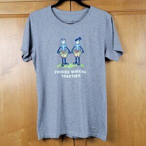 Life Is Good Crew Neck Short Sleeve Vintage Foodies Working Together Tee - M